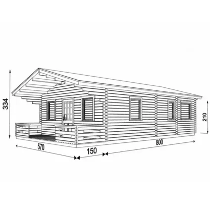 2 bed cabin dimensions