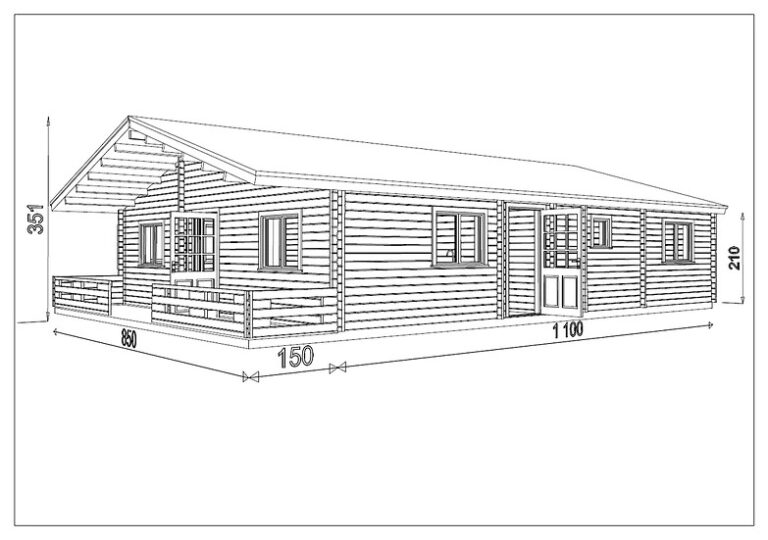 DONEGAL LOG CABIN SIZE 8.5M X 11M + 1.5M VERANDA THREE BEDROOM