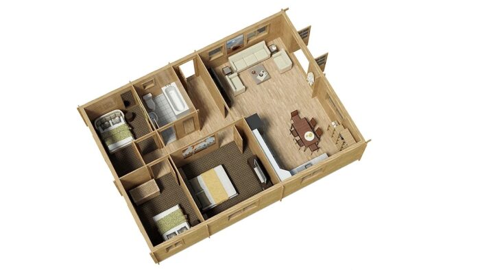 Three Bed Log Cabin? Visit our 3 bed showhouse now.