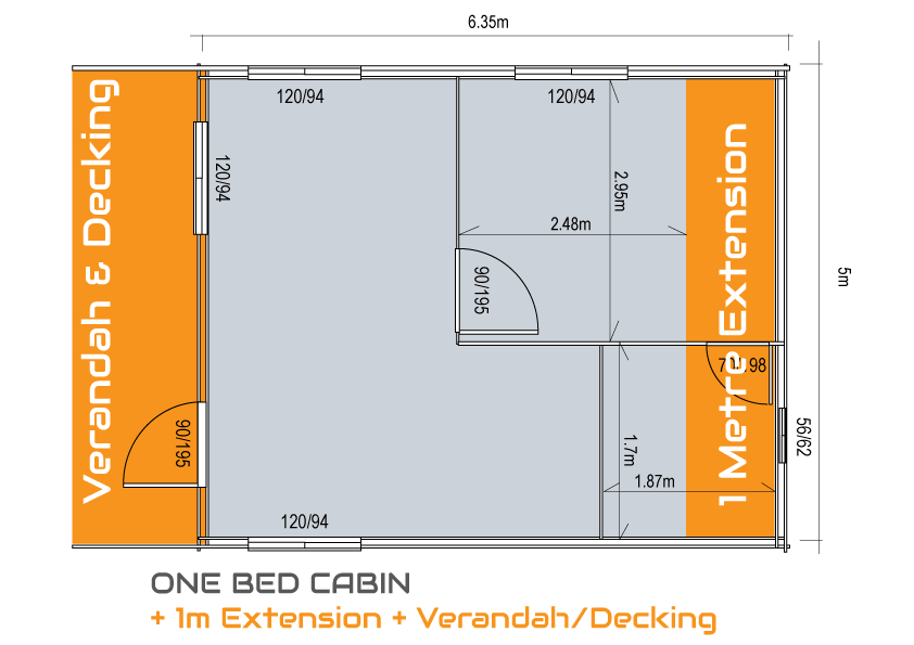 ONe Bed Standard w EXT and VERANDAH