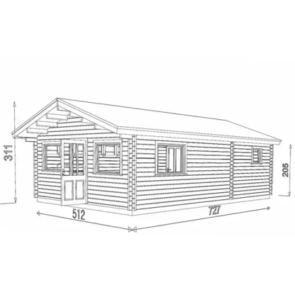 Roscommon Log Cabin drawing