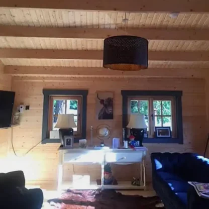 Waterford log cabin interior