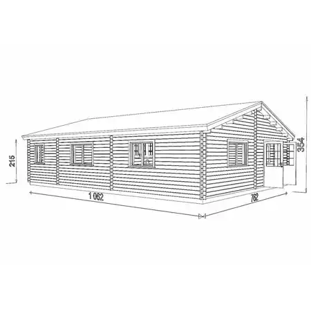 Three bedroom log cabin Dimensions