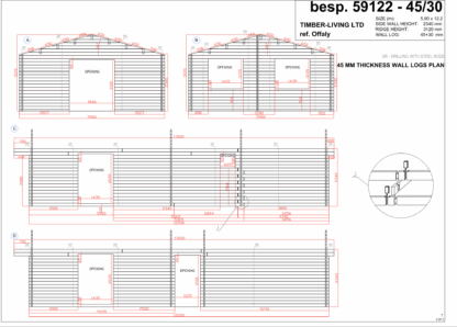 Nenagh Two Bedroom Log Cabin 5.7m x 12m - Image 3