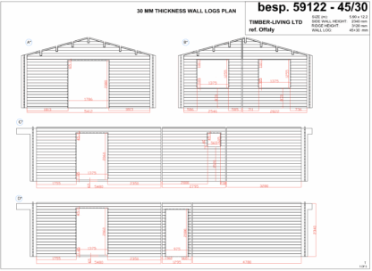 Nenagh Two Bedroom Log Cabin 5.7m x 12m - Image 5